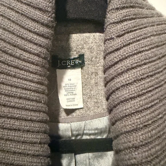 J. Crew Gray Pea Coat with Brown Buttons - Picture 2 of 5